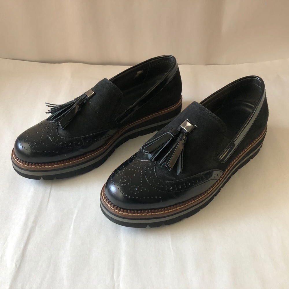 GABOR Two-tone Leather Slip on Loafers UK 4 US 6